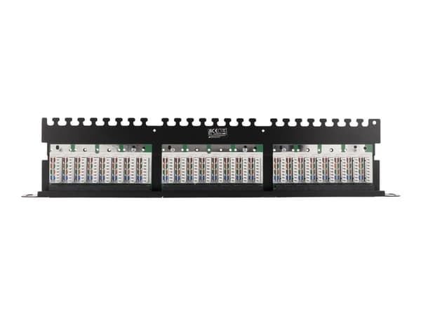 DELTACO PAN-120 - Patch-panel - CAT 6 - UTP - RJ-45 X 24 - svart - 0.5U - 19"