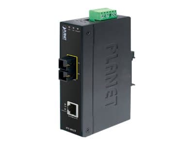 PLANET IFT-802TS15 - Fibermedieomformer - 100Mb LAN - 10Base-T, 100Base-FX, 100Base-TX - SC-enkeltmodus / RJ-45 - opp til 15 km - 1310 nm