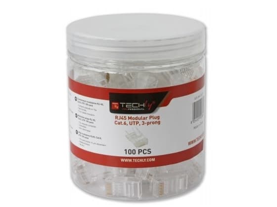 Techly IWP-JAR-C6RTY, RJ45, Gjennomsiktig, Plast, Cat6, U/UTP (UTP), Gull