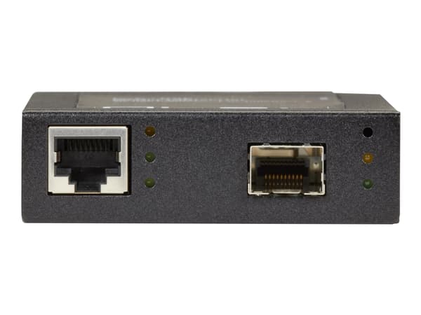 Black Box PoE+ PSE Media Converter - Fibermedieomformer - GigE - 10Base-T, 100Base-TX, 1000Base-T, 1000Base-X - RJ-45 / SFP (mini-GBIC)