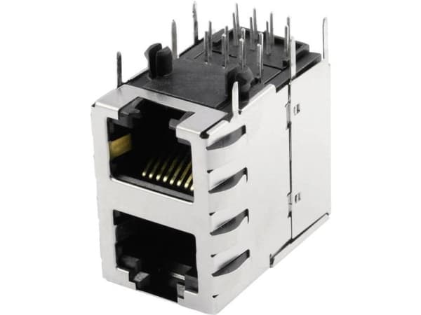 BEL Stewart Connectors SS-738811S-PG4-AC Modulärt inbyggt uttag Double deck 2x1 Port Cat.5 skärmad SS-738811S-PG4-AC Anslutning, infälld montering ho