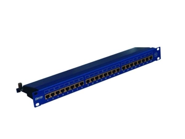 EMITERNET Panel 19", 24xRJ45 STP kat.6 (1U) med hylle, blå DCN/PPFA674EKS248C6