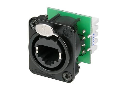 Cablenet NE8FDV-YK-B, RJ-45, musta, naaras, suora, Cat5e, kultainen