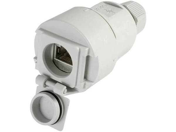 Telegärtner J00020A0437 STX V6 RJ45-kontakt version 6 J00020A0437 Kontakt, rak Poler: 8P8C Ljusgrå 1 st