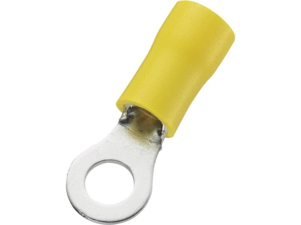 TRU COMPONENTS 746621 Ringkabelsko Tværsnit (max.)=6 mm² Hul-dia.=5.3 mm Delvist isoleret Gul 50 stk