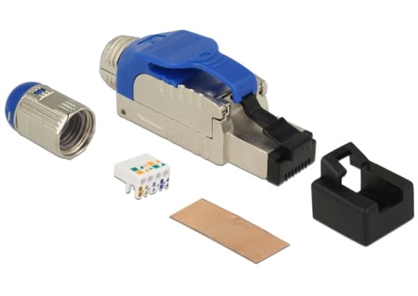 Delock - Nätverkskontakt - RJ-45 (hane) - 6.6 cm - STP - CAT 8 - startad - metall