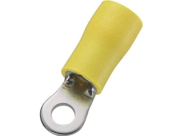TRU COMPONENTS 738406 Ringkabelsko Tværsnit (max.)=6 mm² Hul-dia.=10.5 mm Delvist isoleret Gul 50 stk