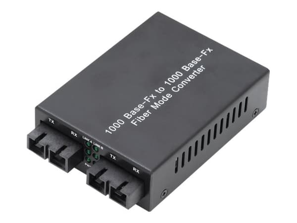 DIGITUS Professional DN-82124 - Medieomformer - 1GbE - 1000Base-SX - SC flermodus / SC-enkeltmodus - opp til 20 km - 850 nm / 1310 nm