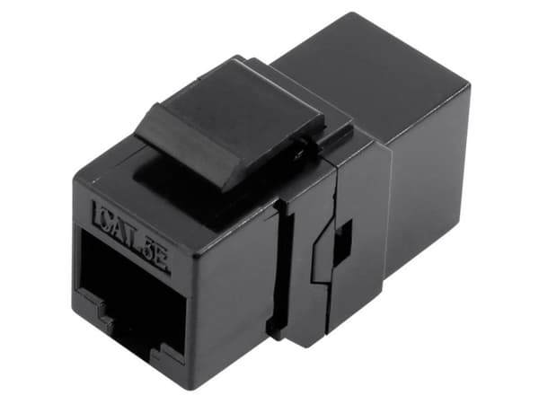 TRU COMPONENTS 93013c1176 RJ45 dubbelkoppling 1425900 Adapter, rak svart 1 st