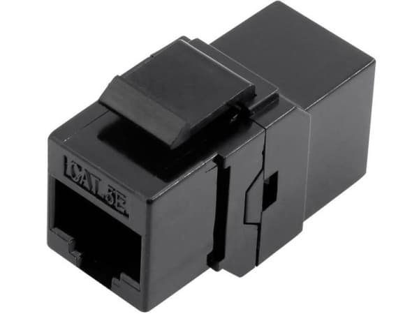 TRU COMPONENTS 93013c1176 RJ45 dubbelkoppling 1425900 Adapter, rak svart 1 st