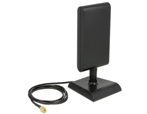 Delock WLAN RP-SMA - Antenne - Wi-Fi, Bluetooth - 6 dBi (for 2,4 GHz - 2,5 GHz), 9 dBi (for 5,15 - 5,875 GHz) - direksjonal - svart
