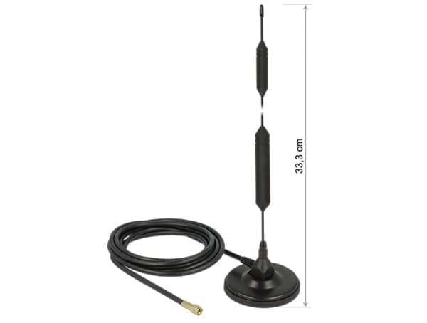 Delock - Antenne - mobiltelefon, radio, telefon - 5 dBi - rundtstrålende - innendørs / utendørs
