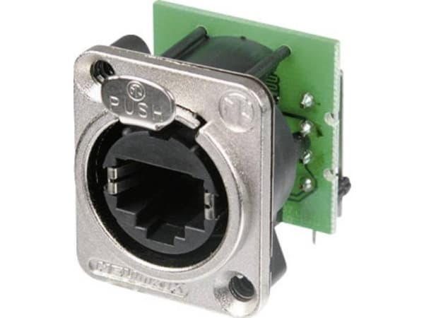 Neutrik NE8FDH-C5E RJ45 data stik EtherCon® D-serien NE8FDH-C5E Tilslutning, vinklet NE8FDH-C5E Poler: 8P8C Nikkel 1 stk