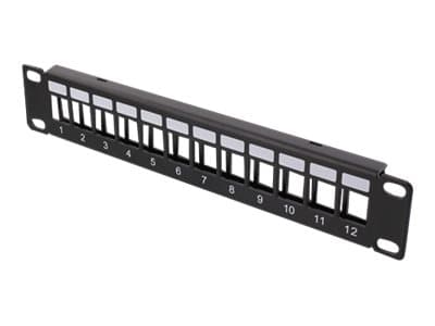 DELTACOIMP 10-PATCH18 - Patch-panel - rackmontering - svart - 1U - 10" - 12 portar