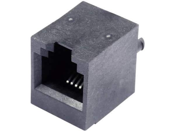 BEL Stewart Connectors SS65600-002F Modular indbygget sokkel lodret uafskærmet SS65600-002F Tilslutning, indbygning lodret Poler: 6P4C Sort 1 stk