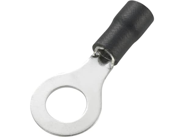 TRU COMPONENTS 738266 Ringkabelsko Tværsnit (max.)=4 mm² Hul-dia.=4.2 mm Delvist isoleret Sort 50 stk