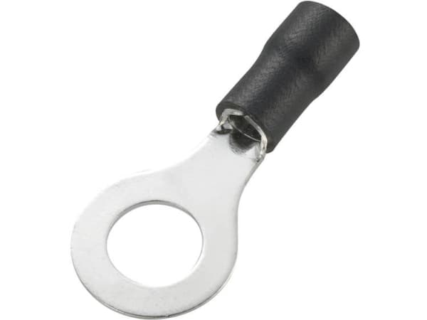 TRU COMPONENTS 738266 Ringkabelsko Tværsnit (max.)=4 mm² Hul-dia.=4.2 mm Delvist isoleret Sort 50 stk