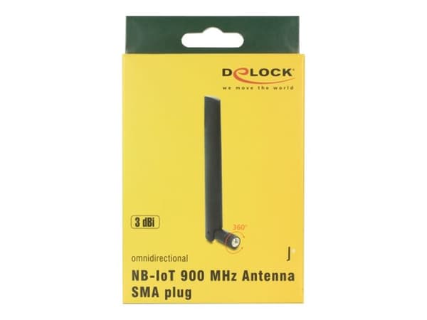 Delock NB-IoT 900 MHz Antenna - Antenne - 13.5 m - dipol, PCB - 3 dBi - rundtstrålende - svart