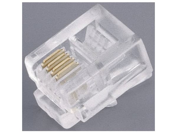 TRU COMPONENTS Modulstik TC-2525001 Stik, lige Poler: 6P4C Pol-tal (RJ) 6P4C Transparent 100 stk