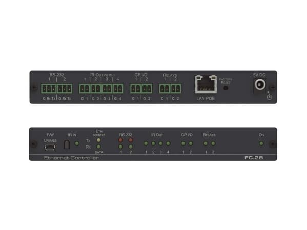 Kramer FC-28 - Fjärrkontroll - 10 portar - 10Mb LAN, RS-232, infraröd, digital in-/utgång, analog ingång