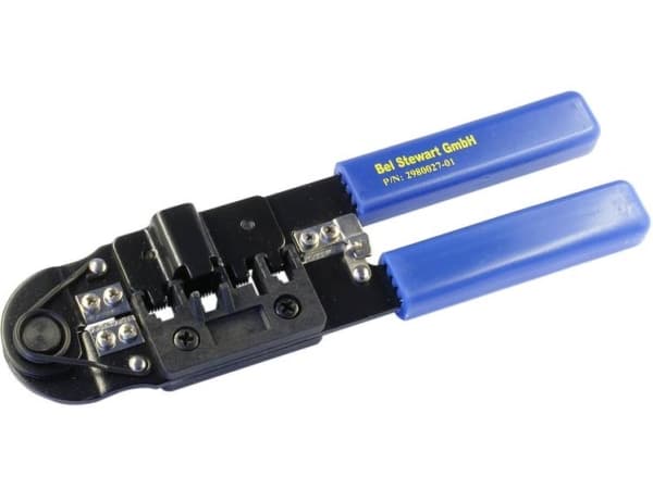 BEL Stewart Connectors 2980027-01 Hand Crimp Tool 2980027-01 Pol-tal (RJ) 4, 6, 8 Blå , Sort 1 stk