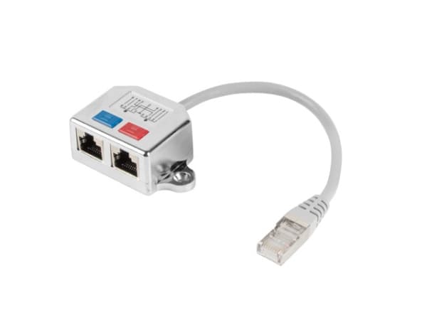 Lanberg - Nätverksdelare - RJ-45 (hane) till RJ-45 (hona) - FTP - silver
