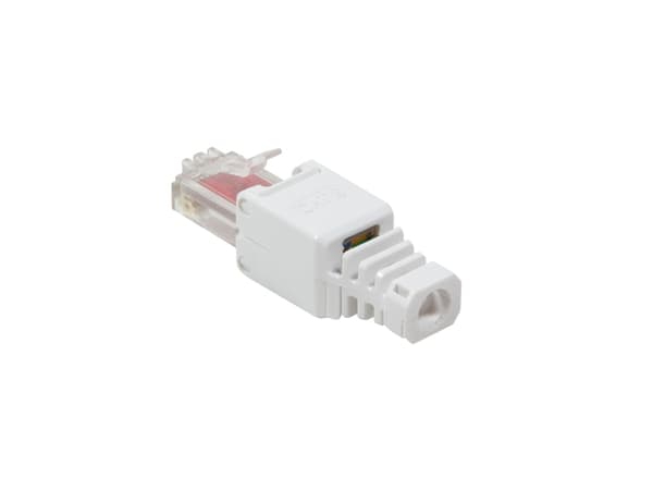 LogiLink MP0025, RJ-45, Hvit, Hankjønn, Cat6, 22/26, Gull