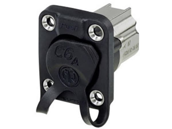 Neutrik NE8FDX-Y6-W, RJ-45, Aluminium, Svart, Cat6a, Gull, IP65, 1000 V