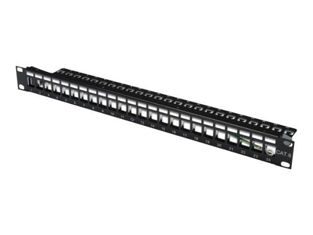 DIGITUS DN-91411 - Patch-panel - svart - 1U - 19" - 24 portar