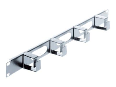 Intellinet 19" Cable Management Panel, 1U, 4 short plastic rings, Grey - Rackkabelstyringspanel - grå, RAL 7035 - 1U - 19"