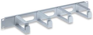 Intellinet 19" Cable Management Panel, 1U, 4 long plastic rings, Grey - Rackkabelstyringspanel - grå, RAL 7035 - 1U - 19"