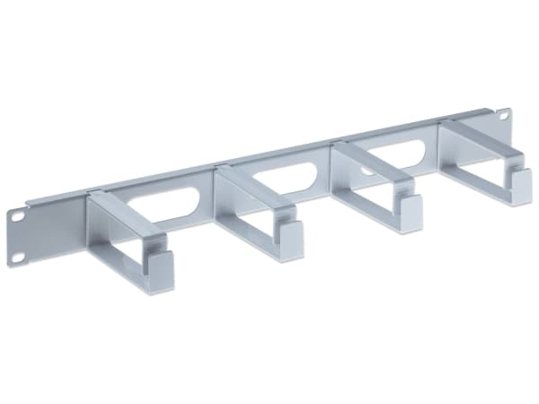 Intellinet 19" Cable Management Panel, 1U, 4 long plastic rings, Grey - Rackkabelstyringspanel - grå, RAL 7035 - 1U - 19"