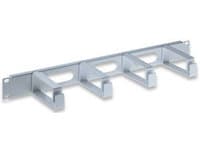 Intellinet 19" Cable Management Panel, 1U, 4 long plastic rings, Grey - Rackkabelstyringspanel - grå, RAL 7035 - 1U - 19"
