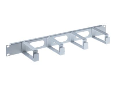 Intellinet 19" Cable Management Panel, 1U, 4 long plastic rings, Grey - Rackkabelstyringspanel - grå, RAL 7035 - 1U - 19"