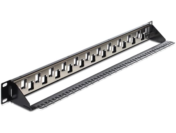 Delock - Koblingspanel - svart - 1U - 19" - 24 porter