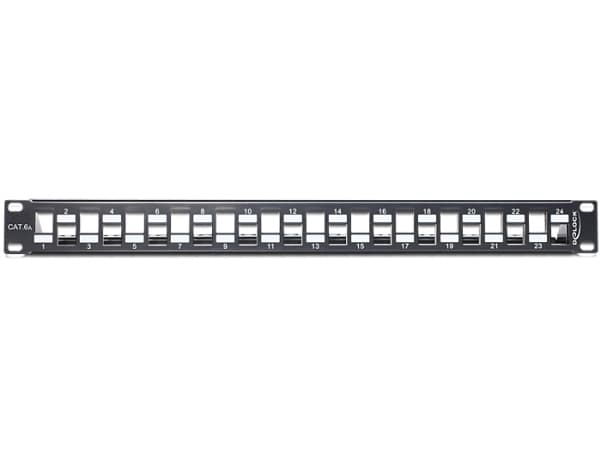 Delock - Koblingspanel - svart - 1U - 19" - 24 porter