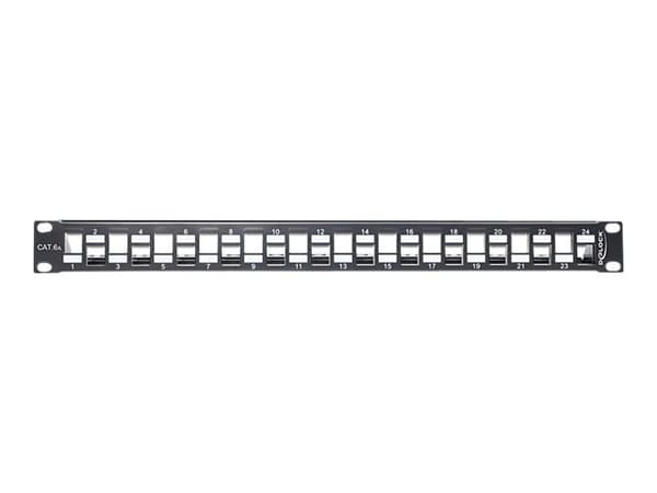 Delock - Koblingspanel - svart - 1U - 19" - 24 porter Sort