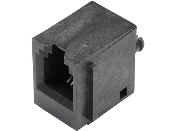 BEL Stewart Connectors SS65400-001F Modular indbygget sokkel lodret uskærmet flange SS65400-001F Tilslutning, indbygning lodret Poler: 4P4C Sort 1 st