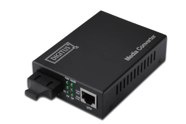 DIGITUS Professional DN-82120-1 - Fibermediekonverterare - 1GbE - 10Base-T, 1000Base-SX, 100Base-TX, 1000Base-T - RJ-45 / SC-läge (multi-mode) - upp