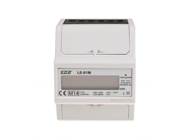 Elmätare MID-kompatibel 1-fas 100A 230V RS-485 MODBUS RTU LCD-display LE-01M