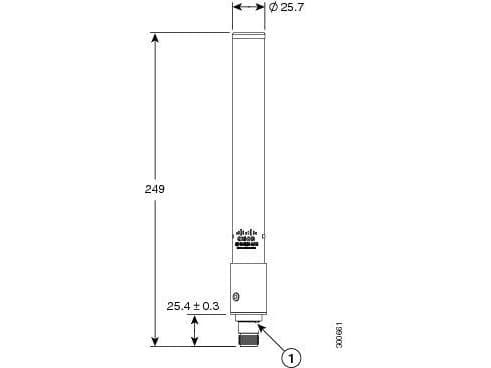 Cisco Outdoor Omnidirectional Antenna for 2G/3G Cellular - Antenne - 1,5 dBi (for 698 - 960 MHz), 3,5 dBi (for 1,71 - 2,7 GHz) - rundtstrålende - ute