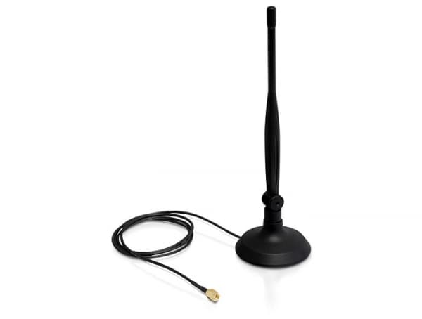 Delock SMA WLAN Antenna with Magnetic Stand and Flexible Joint 4 dBi - Antenne - Wi-Fi - 4 dBi - rundtstrålende