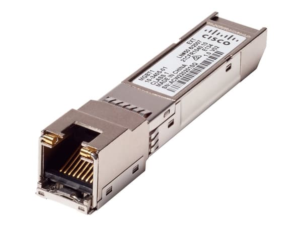 Cisco Small Business MGBT1 - SFP (mini-GBIC) transceivermodul - 1GbE - 1000Base-T - RJ-45 - for Business 110 Series; 220 Series; 350 Series; Small Bu