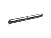MicroConnect - Koblingspanel - CAT 6 - UTP - RJ-45 X 24 - svart - 19" Sort