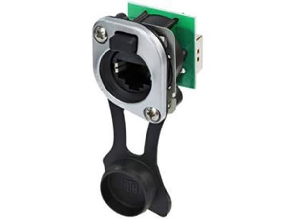 Neutrik NE8FDP-TOP, CuSn8, Sort, Rustfritt stål, Bronse, Kromvanadiumstål, Zink, Cat5e, Nickel, IP65