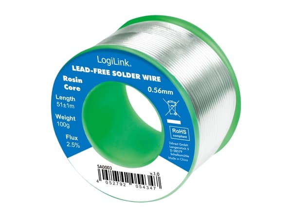 LogiLink SA0003, Loddetråd, Universell, 190 °C, Sølv, 45 mm, 45 mm