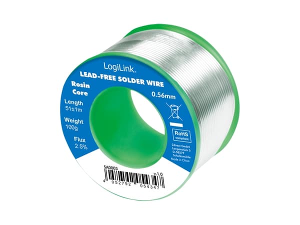 LogiLink SA0003, Loddetråd, Universell, 190 °C, Sølv, 45 mm, 45 mm