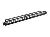 MicroConnect - Patch-panel - svart - 1U - 19" - 24 portar