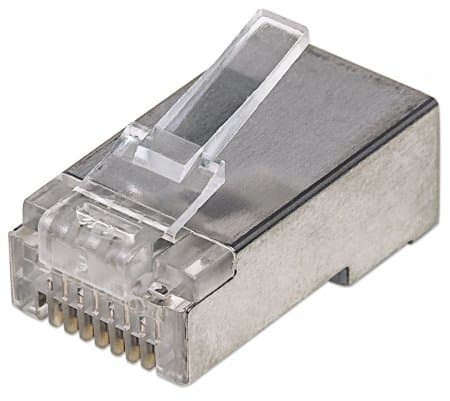 Intellinet 790574, RJ45, Grå, Hankoppling, Vinklad, Polykarbonat, Cat5e