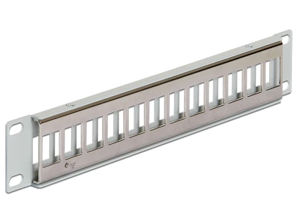 Delock Keystone Patch Panel - Patch-panel - grå - 1U - 10" - 12 portar